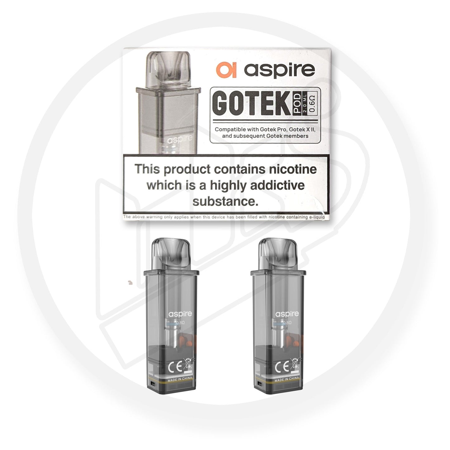 Aspire | GOTEK Replacement Pods | Pack of 2 | 0.6 Ohm Mesh Coil