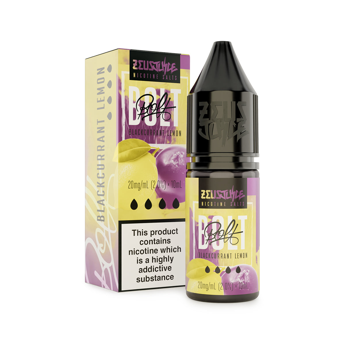 Zeus Juice | BOLT | 10ml Nic Salt | Blackcurrant Lemon