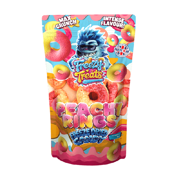 Freezy Treats | Freeze Dried Candy Sweets | 1 x Single Bag | PEACHY RINGS