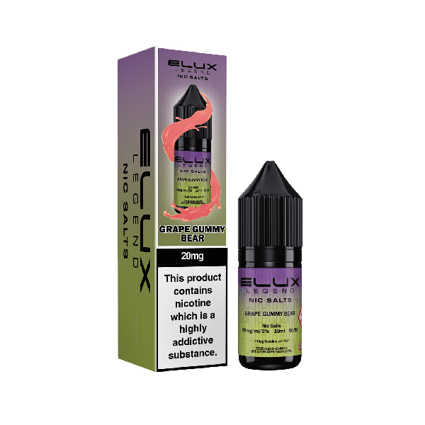 ELUX | Elux Legend 10ml Nicotine Salt E-Liquids | Grape Gummy Bear | 10mg / 20mg Nic Salts