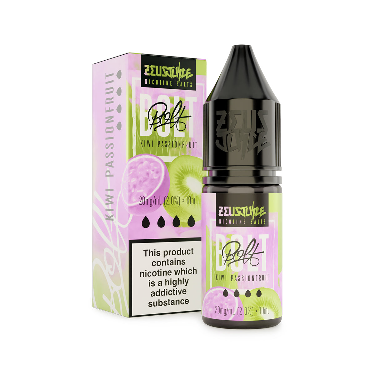 Zeus Juice | BOLT | 10ml Nic Salt | Kiwi Passionfruit