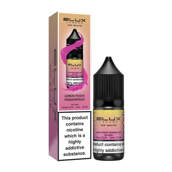 ELUX | Elux Legend 10ml Nicotine Salt E-Liquids | LEMON PEACH PASSION FRUIT | 10mg / 20mg Nic Salts