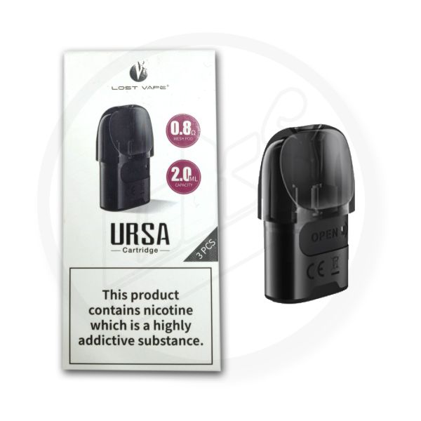 Lost Vape | Ursa Nano / Nano Pro Replacement Pods | New V2 Edition | Pack of 3 | 0.8 Ohm Coil Installed