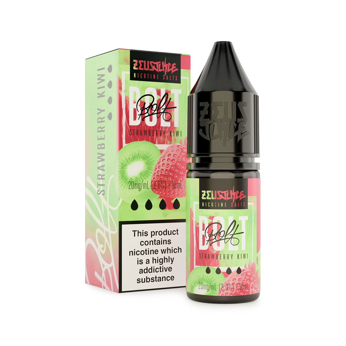 Zeus Juice | BOLT | 10ml Nic Salt | Strawberry Kiwi