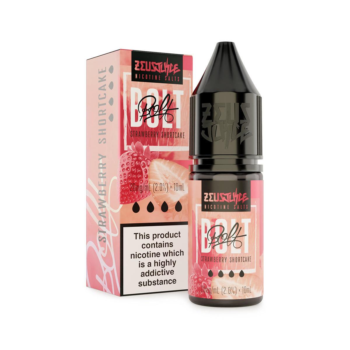 Zeus Juice | BOLT | 10ml Nic Salt | Strawberry Shortcake