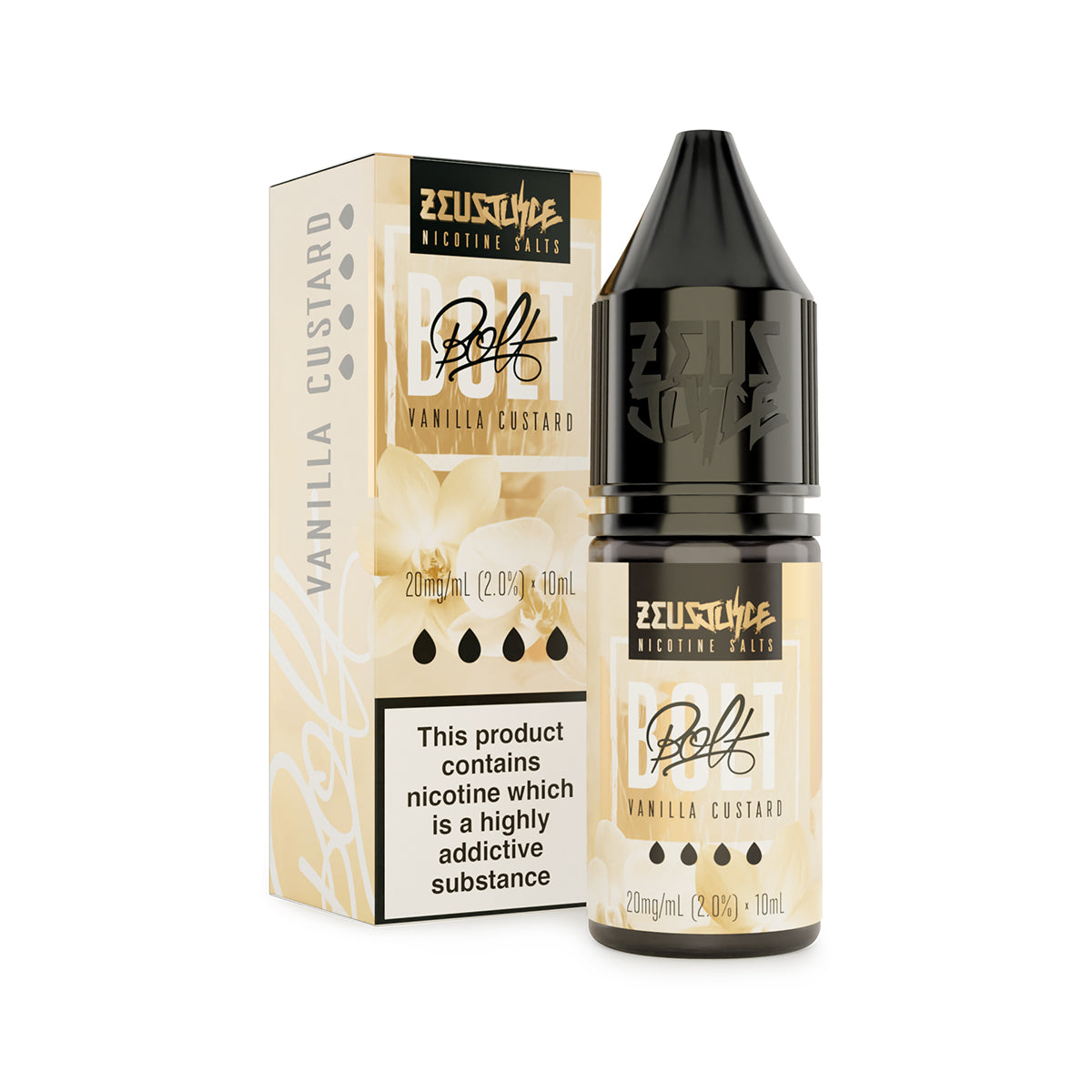 Zeus Juice | BOLT | 10ml Nic Salt | Vanilla Custard