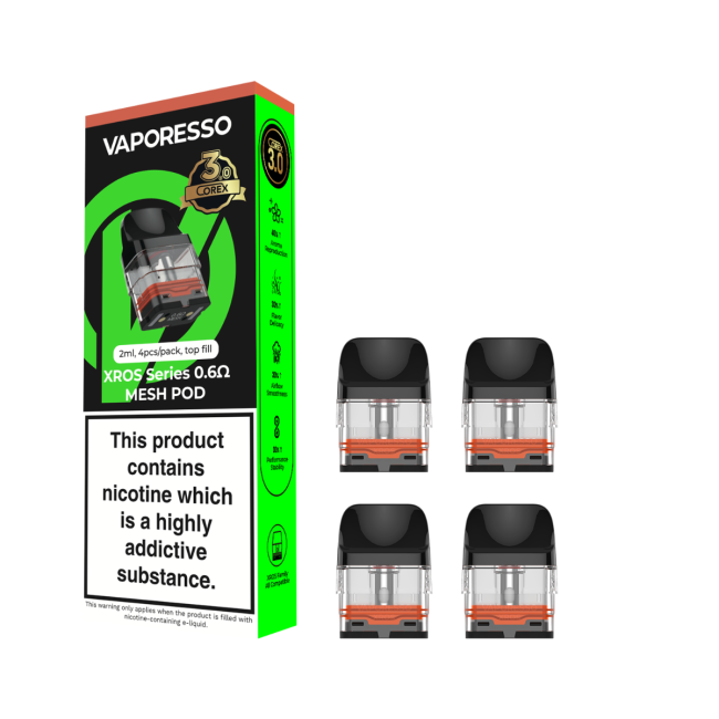Vaporesso | XROS Series COREX 3.0 Replacement Pods | Pack of 4
