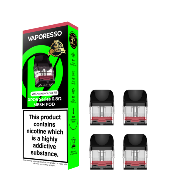 Vaporesso | XROS Series COREX 3.0 Replacement Pods | Pack of 4
