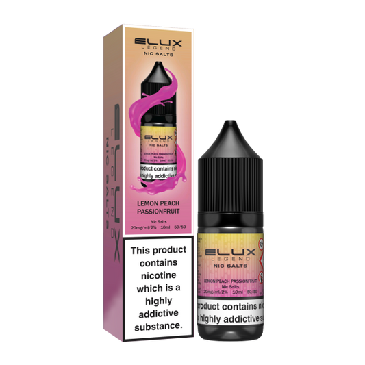 ELUX | Elux Legend 10ml Nicotine Salt E-Liquids | LEMON PEACH PASSION FRUIT | 10mg / 20mg Nic Salts