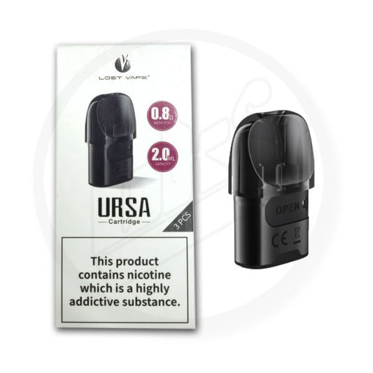 Lost Vape | Ursa Nano / Nano Pro Replacement Pods | New V2 Edition | Pack of 3 | 0.8 Ohm Coil Installed